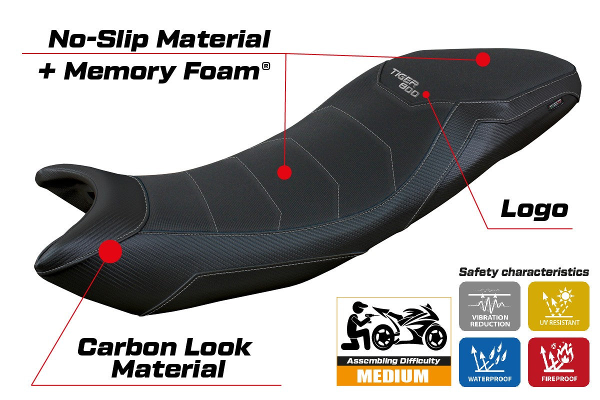 Tappezzeria Italia Triumph Tiger Sport 800 2025 Seat Cover Comfort Black