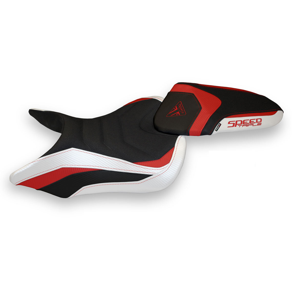 Tappezzeria Italia Triumph Speed Triple 2016-2021 Seat Cover Ultragrip in Red and White