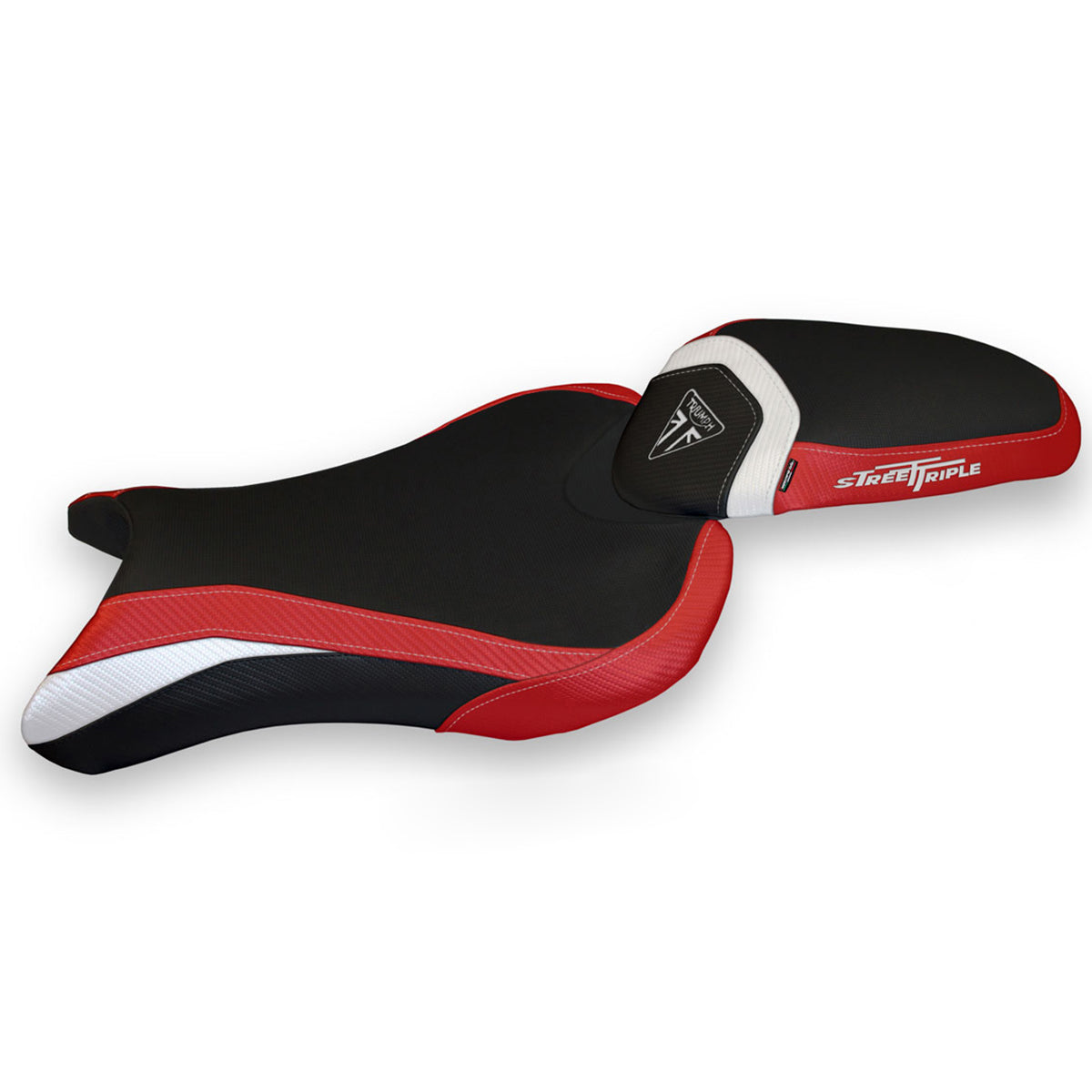 Tappezzeria Italia Triumph Street Triple 765 2017-2022 Seat Cover Comfort in White and Red