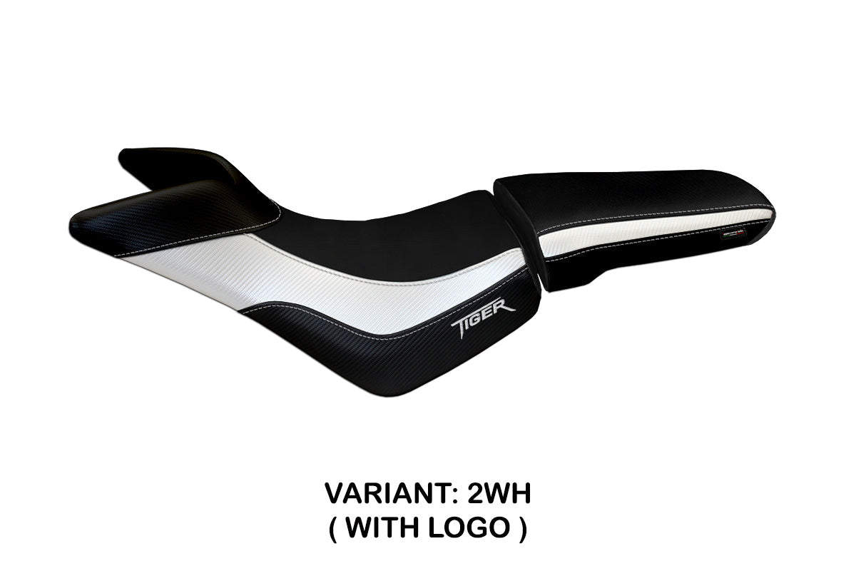 Tappezzeria Italia Triumph Tiger 800 800XC 2010-2020 Seat Cover in White Black