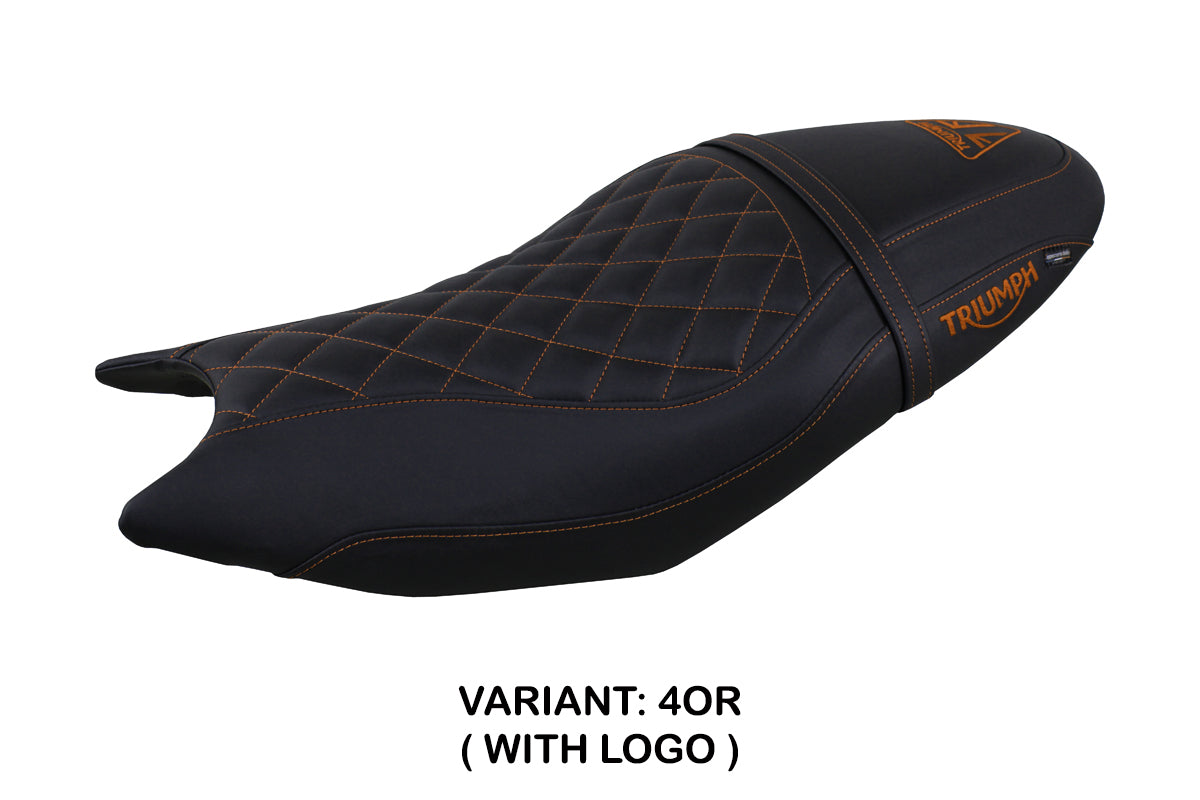 Tappezzeria Italia Triumph Trident 660 2021-2025 Seat Cover in Black Orange Diamond