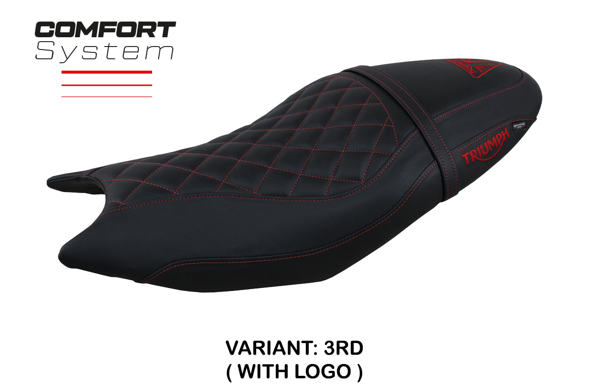Tappezzeria Italia Triumph Trident 660 2021-2025 Seat Cover Comfort in Black and Red