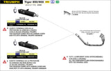72505VAN Arrow Veloce Homologated Slip-on Exhaust for sidebags for Tiger 850 20-24 /900 20-23