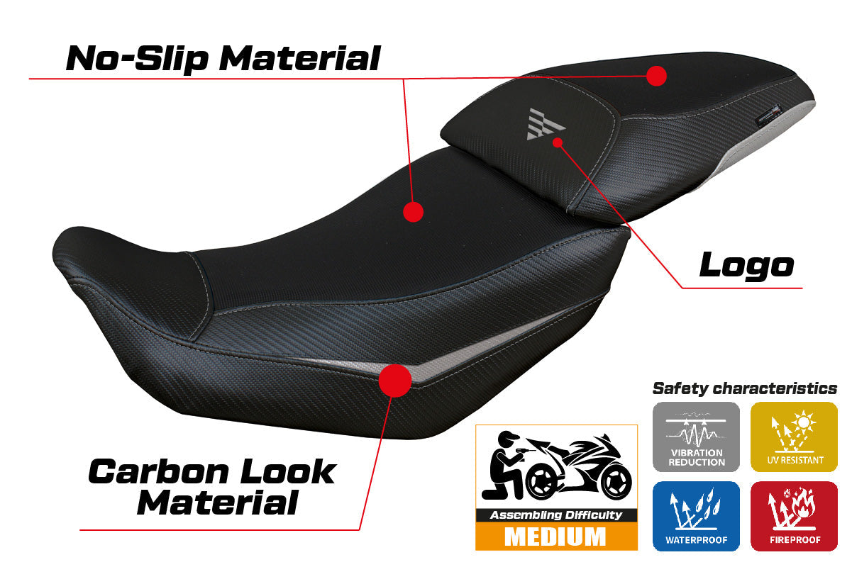 Tappezzeria Italia Voge Valico 500 DS DSX 2020-2024 Seat Cover in Silver