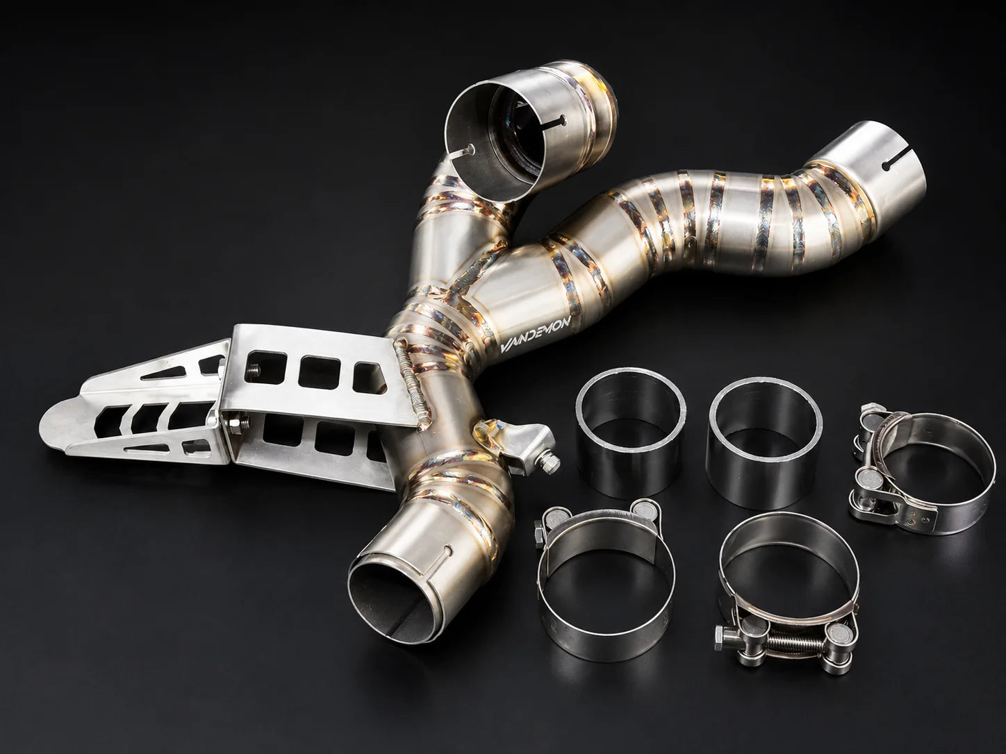 Vandemon Ducati Multistrada V4 Titanium Cat Delete Link Pipe 2021-2024 DUCV4MTSTILINKB VA-179