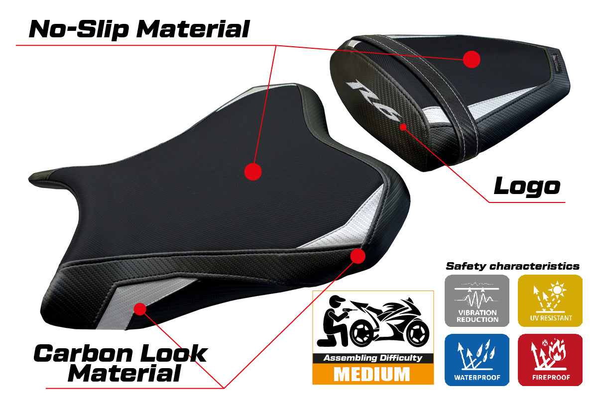Tappezzeria Italia Yamaha YZF R6 2006-2007 Seat Cover in White and Black