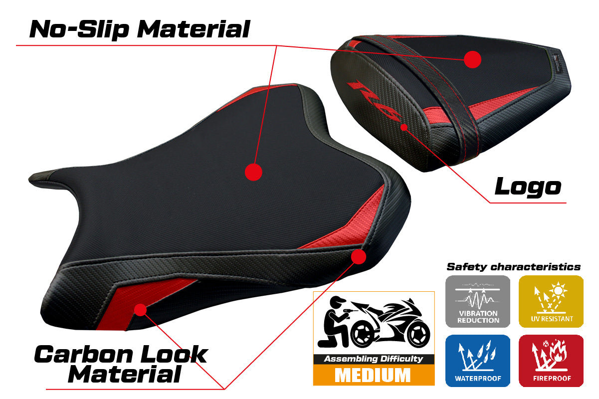 Tappezzeria Italia Yamaha YZF R6 2006-2007 Seat Cover in Red and Black