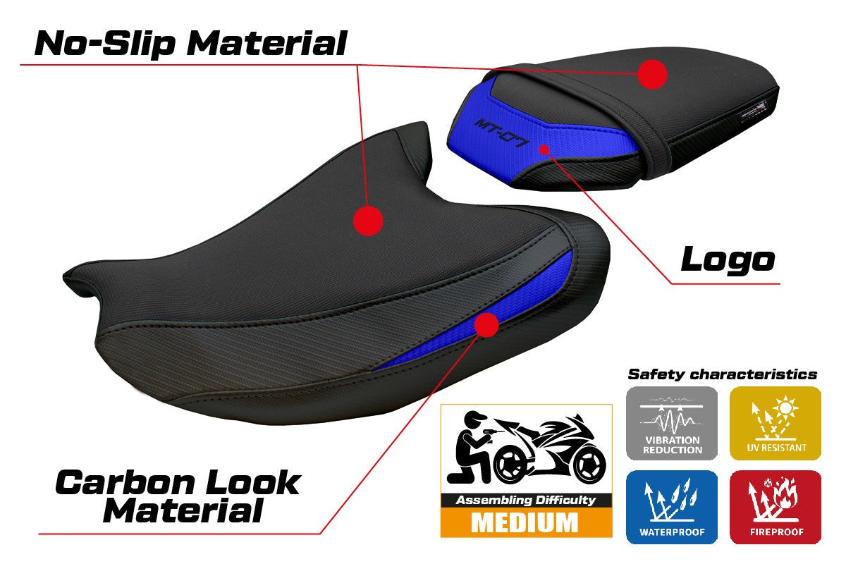 Tappezzeria Italia Yamaha MT-07 FZ07 2025 Seat Cover Blue Black