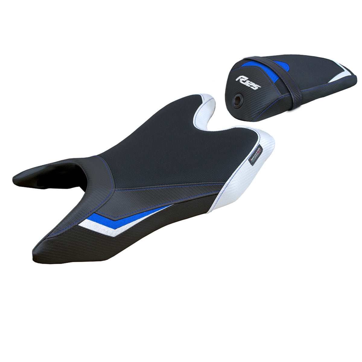 Tappezzeria Italia Yamaha YZF R125 2019-2023 Seat Cover Comfort in White and Blue