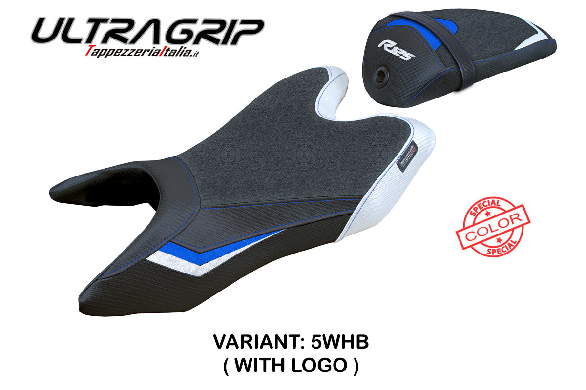 Tappezzeria Italia Yamaha YZF R125 2019-2023 Seat Cover Ultragrip in White and Blue