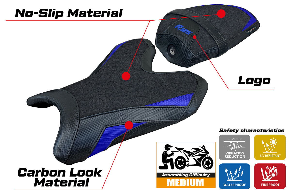 Tappezzeria Italia Yamaha R125 2023-2025 Seat Cover Ultragrip Blue Black