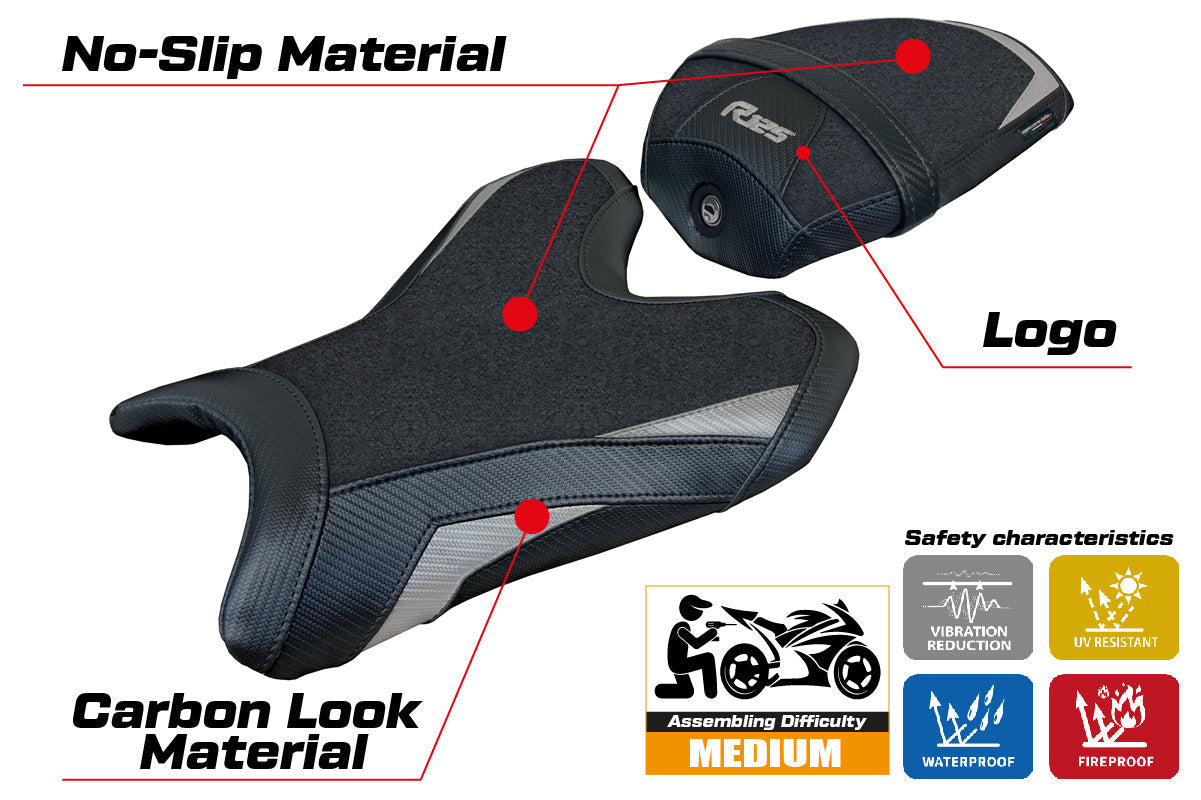 Tappezzeria Italia Yamaha R125 2023-2025 Seat Cover Ultragrip Grey Black