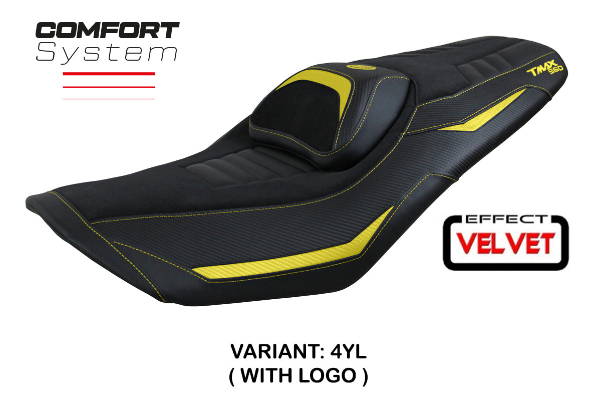Tappezzeria Italia Yamaha T-Max 560 2022-2025 Seat Cover Comfort in Yellow and Black