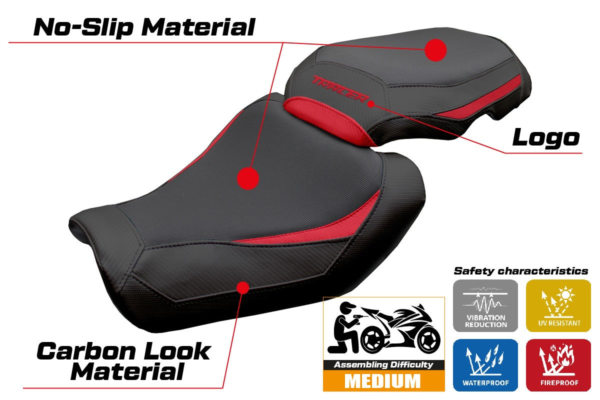 Tappezzeria Italia Yamaha Tracer 9 / 9 GT 2025 Seat Cover Red Black
