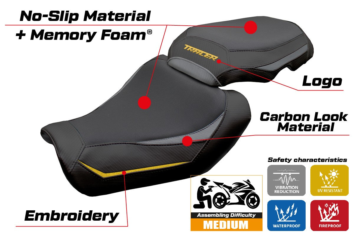 Tappezzeria Italia Yamaha Tracer 9 / 9 GT 2025 Seat Cover Heating Comfort Grey Gold
