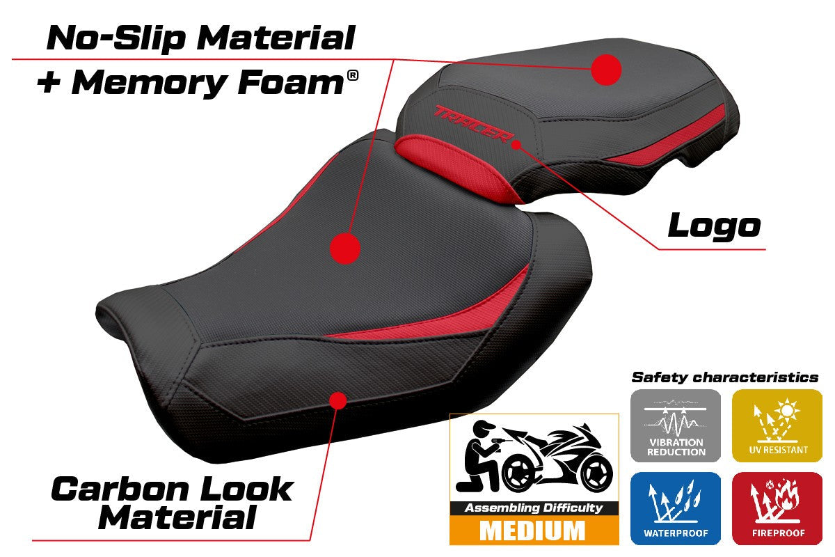 Tappezzeria Italia Yamaha Tracer 9 / 9 GT 2025 Seat Cover Heating Comfort Red Black
