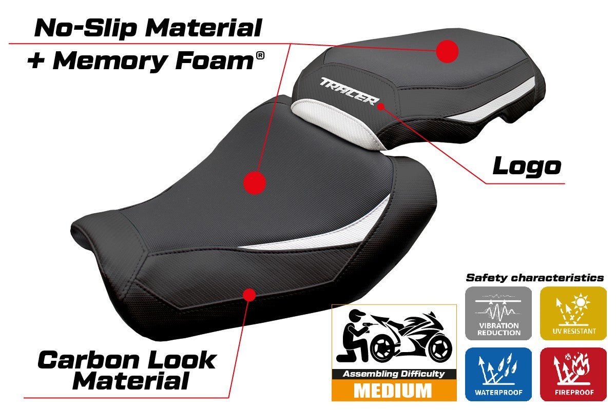 Tappezzeria Italia Yamaha Tracer 9 / 9 GT 2025 Seat Cover Comfort White Black