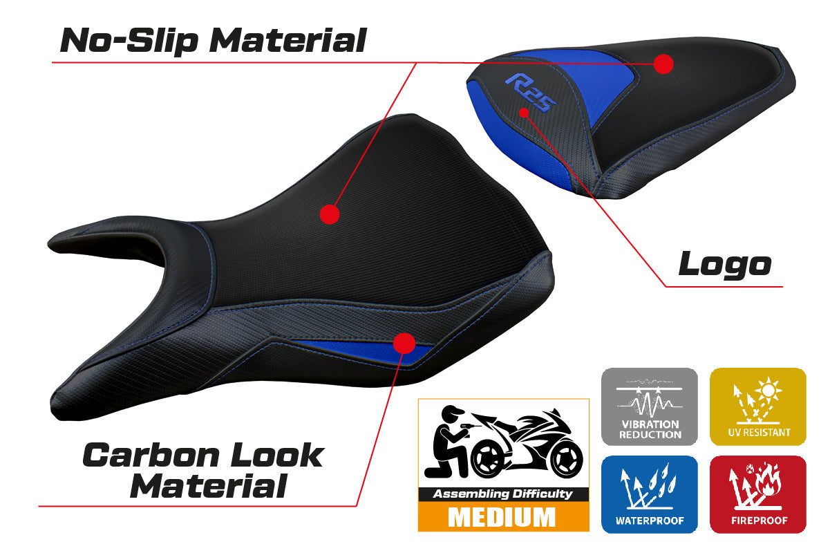 Tappezzeria Italia Yamaha YZF R25 2014-2020 Seat Cover in Blue
