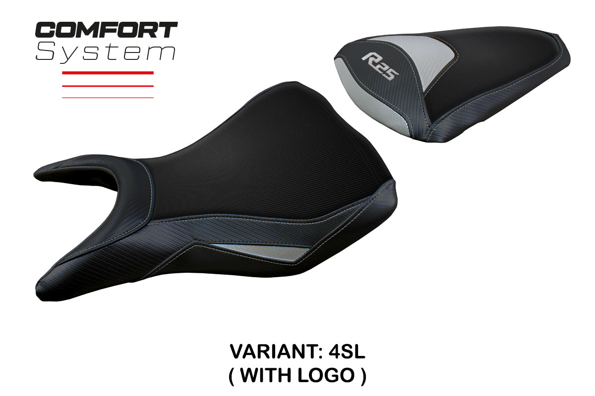 Tappezzeria Italia Yamaha YZF R25 2014-2020 Seat Cover Comfort in Silver