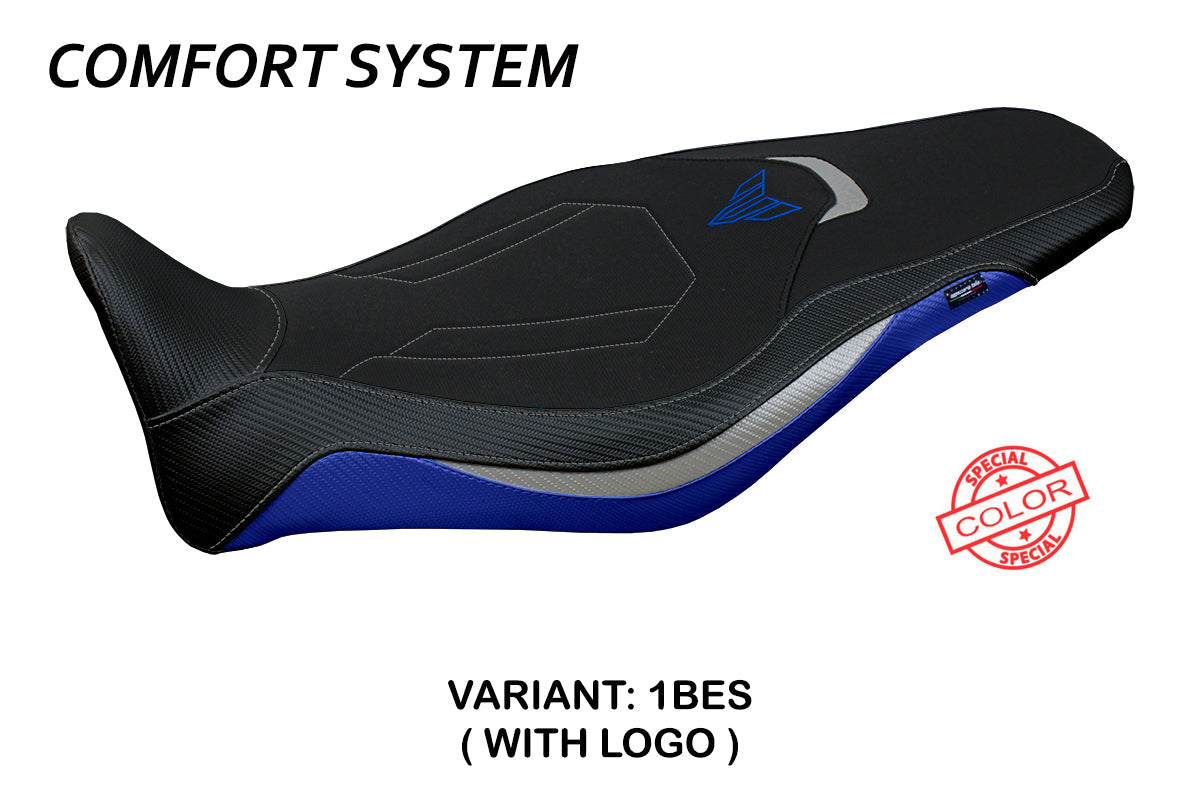 Tappezzeria Italia Yamaha MT-09 FZ09 2021-2023 Seat Cover Comfort in Blue, Silver and Black