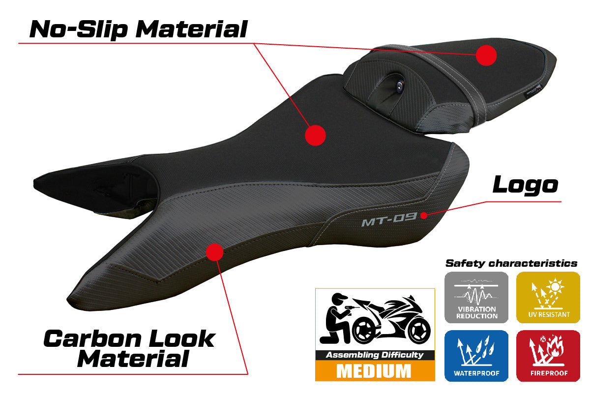 Tappezzeria Italia Yamaha MT-09 FZ09 2024-2025 Seat Cover Black
