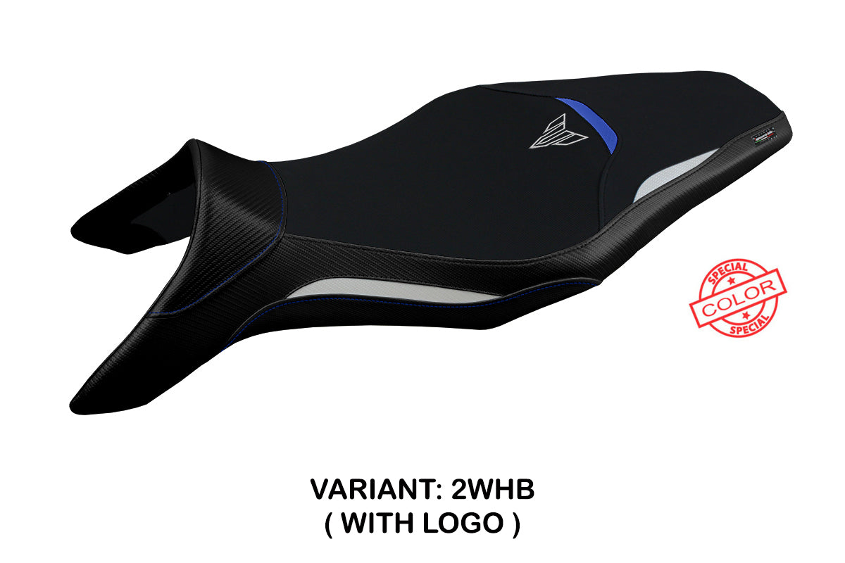 Tappezzeria Italia Yamaha MT-09 FZ09 2013-2020 Seat Cover in White and Blue