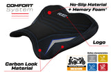 Tappezzeria Italia Yamaha YZF R1M 2015-2025 Rider Seat Cover Comfort in Blue and Silver