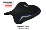 Tappezzeria Italia Yamaha YZF R1M 2015-2025 Rider Seat Cover Comfort in Blue and Silver