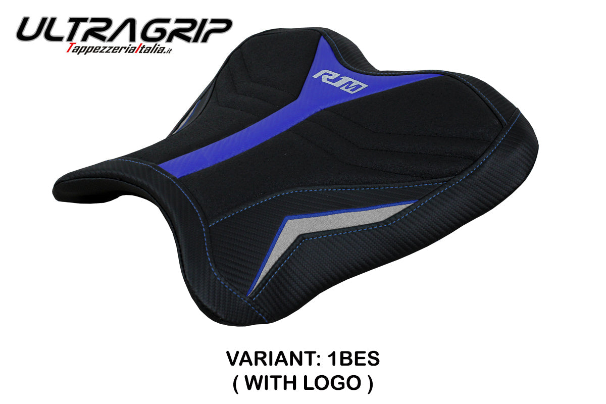 Tappezzeria Italia Yamaha YZF R1M 2015-2025 Rider Seat Cover Ultragrip in Blue and Silver