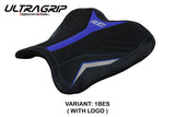 Tappezzeria Italia Yamaha YZF R1M 2015-2025 Rider Seat Cover Ultragrip in Blue and Silver