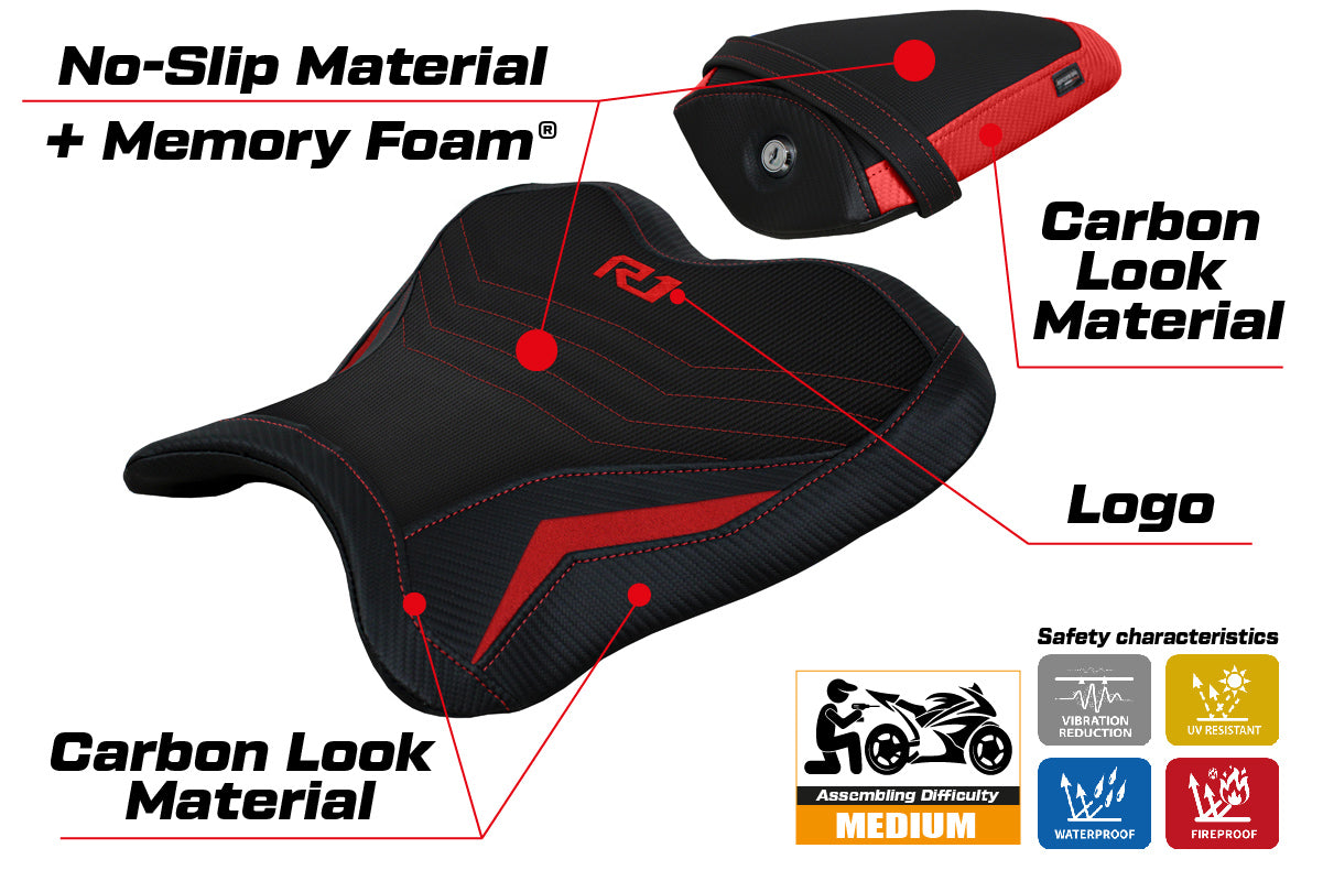 Tappezzeria Italia Yamaha YZF R1 2015-2025 Seat Cover Comfort in Red