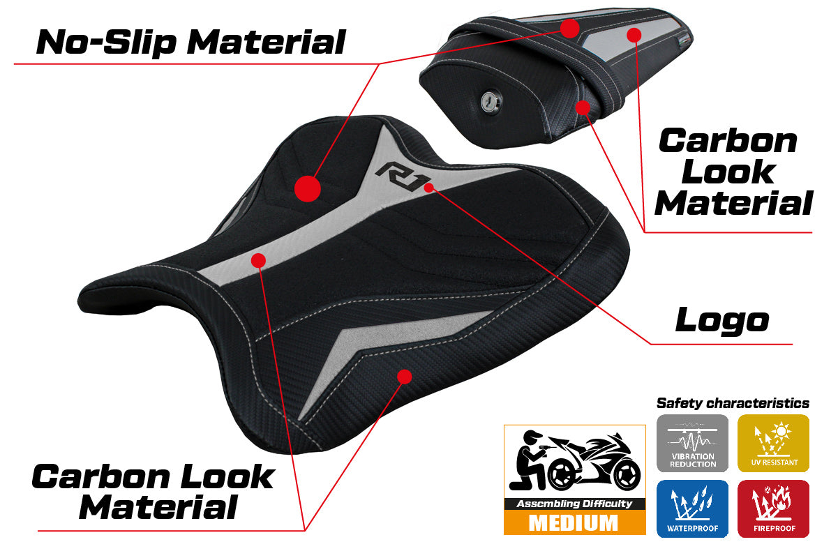 Tappezzeria Italia Yamaha YZF R1 2015-2025 Seat Cover Ultragrip in Silver