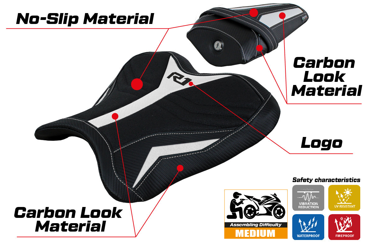 Tappezzeria Italia Yamaha YZF R1 2015-2025 Seat Cover Ultragrip in White