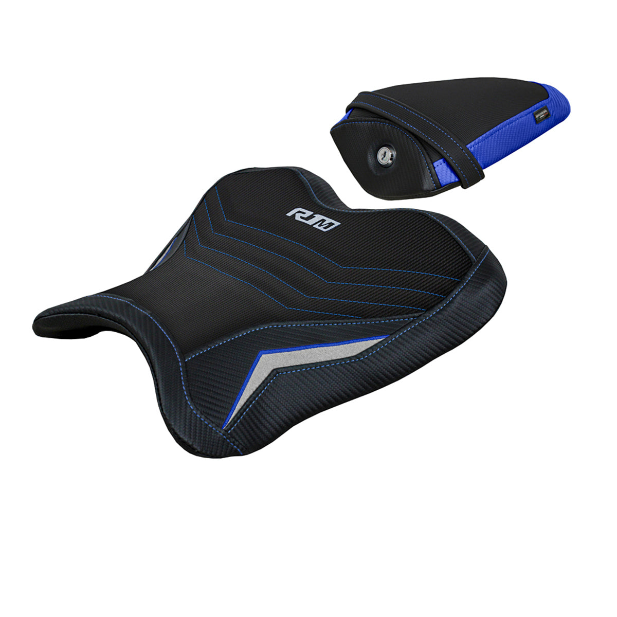 Tappezzeria Italia Yamaha YZF R1M 2015-2025 Seat Cover Comfort in Blue and Silver