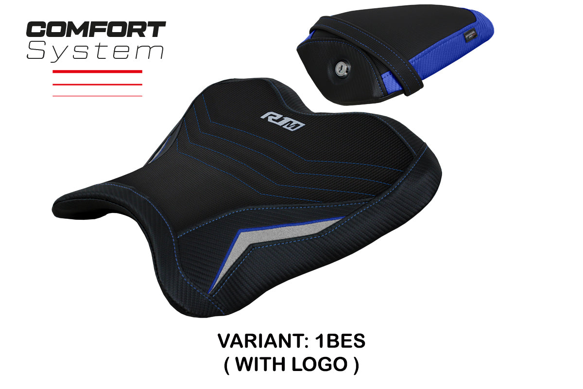 Tappezzeria Italia Yamaha YZF R1M 2015-2025 Seat Cover Comfort in Blue and Silver