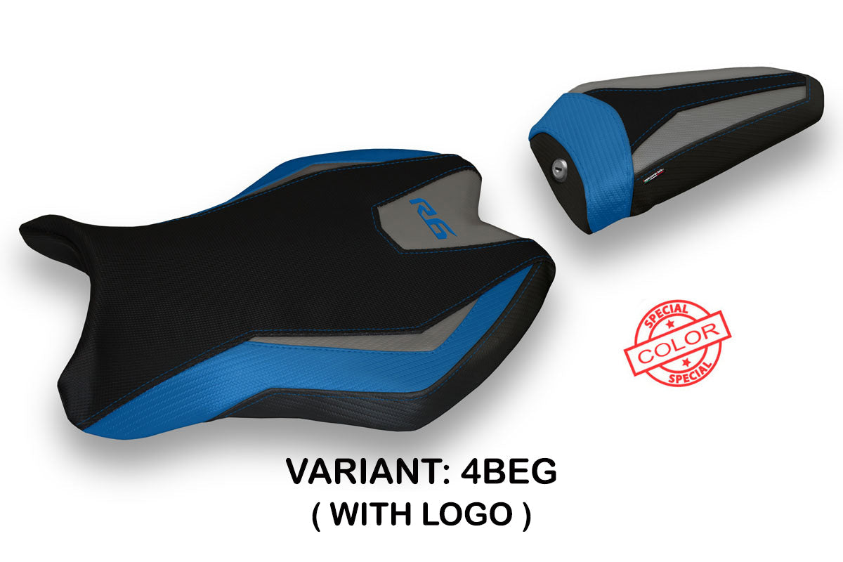Tappezzeria Italia Yamaha YZF R6 2017-2025 Seat Cover in Blue and Grey SE