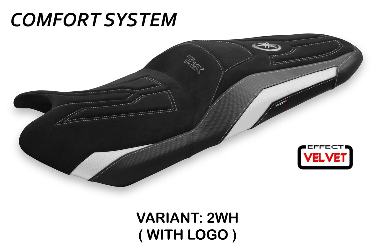 Tappezzeria Italia Yamaha T-Max 530 560 2017-2021 Seat Cover Comfort in Velvet White