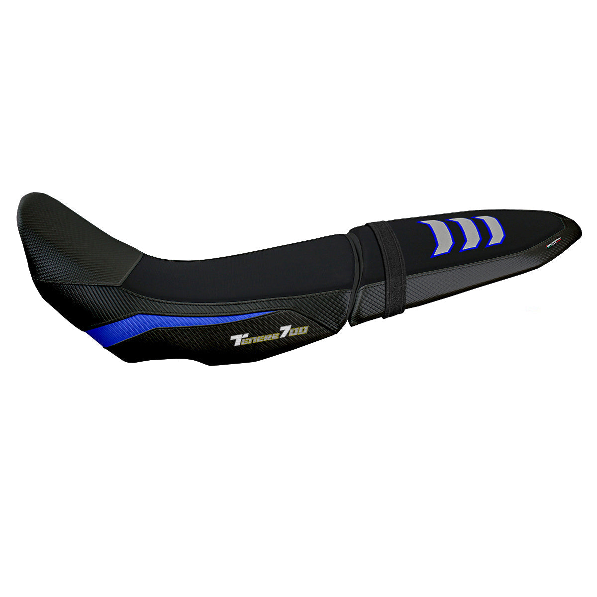 Tappezzeria Italia Yamaha Tenere 700 2019-2025 Seat Cover Comfort in U-Grip Blue and Silver FR