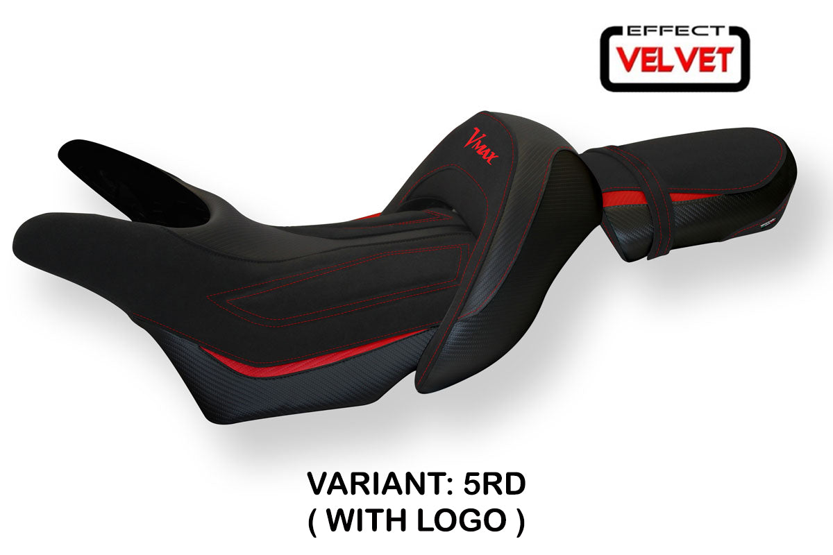 Tappezzeria Italia Yamaha V-Max 1700 2008-2017 Seat Cover in Velvet Red and Black