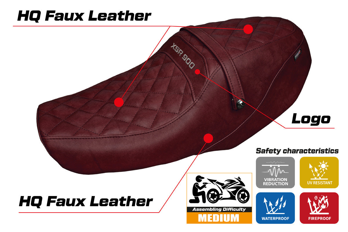 Tappezzeria Italia Yamaha XSR 900 2022-2025 Seat Cover in Vintage Bordeaux