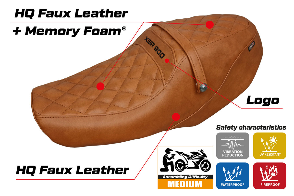 Tappezzeria Italia Yamaha XSR 900 2022-2025 Seat Cover Comfort in Vintage Brown