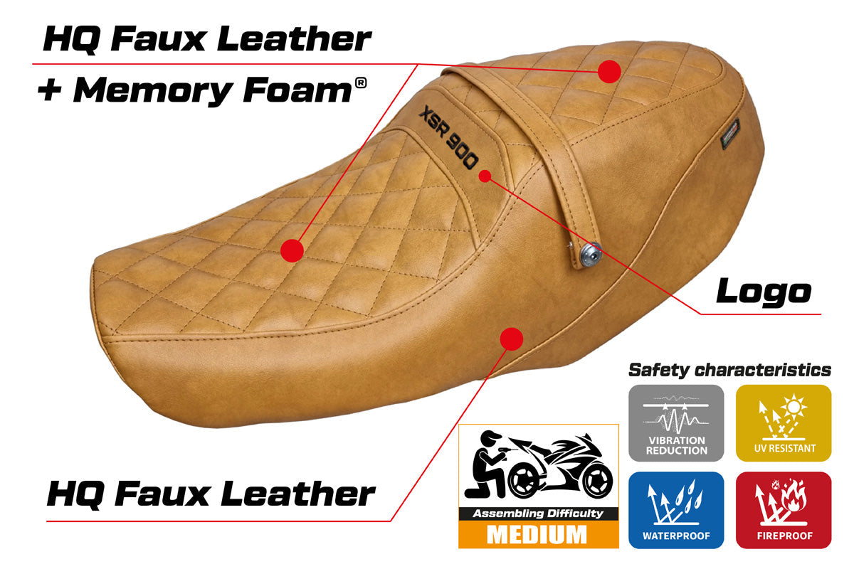 Tappezzeria Italia Yamaha XSR 900 2022-2025 Seat Cover Comfort in Vintage Camel