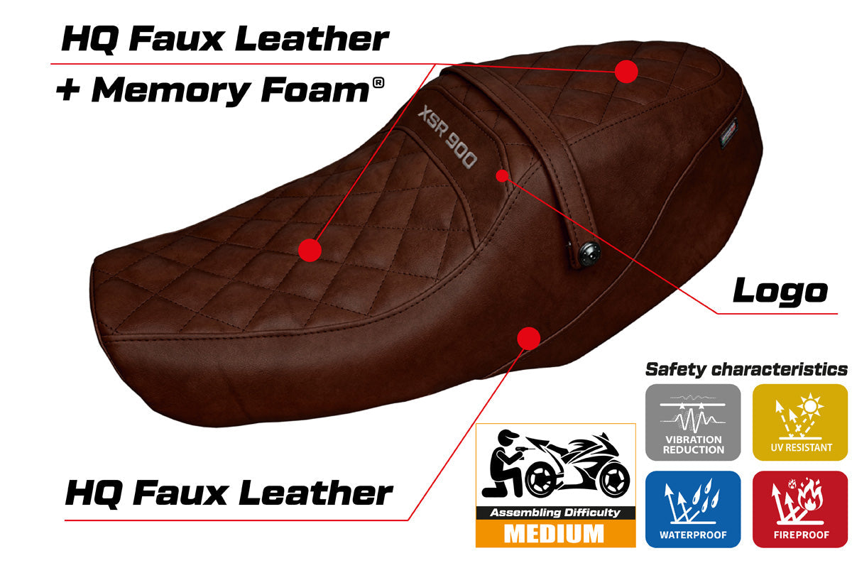 Tappezzeria Italia Yamaha XSR 900 2022-2025 Seat Cover Comfort in Vintage Dark Brown