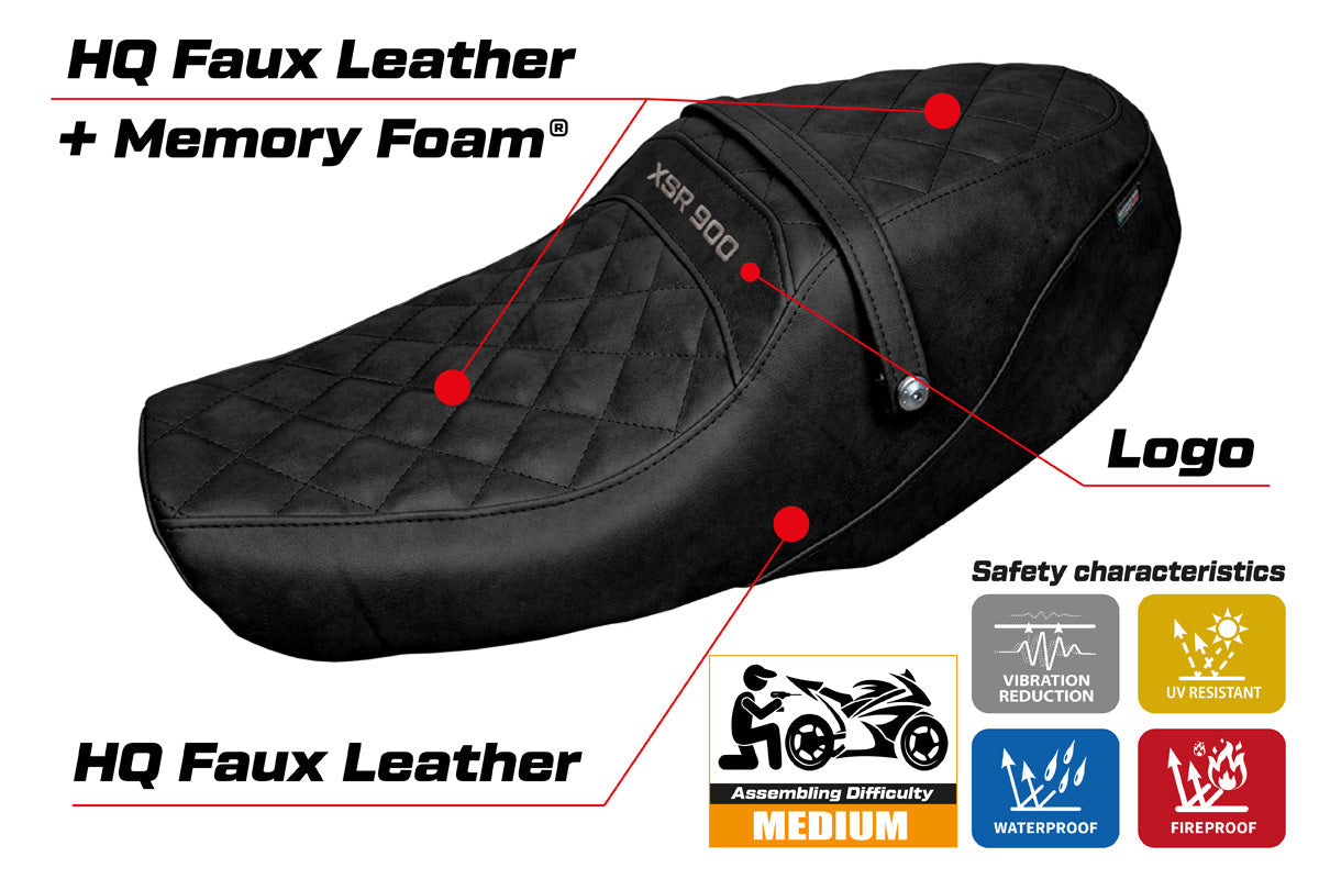Tappezzeria Italia Yamaha XSR 900 2022-2025 Seat Cover Comfort in Vintage Black