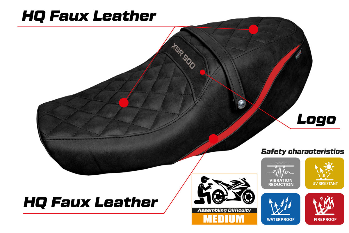 Tappezzeria Italia Yamaha XSR 900 2022-2025 Seat Cover in Red and Black