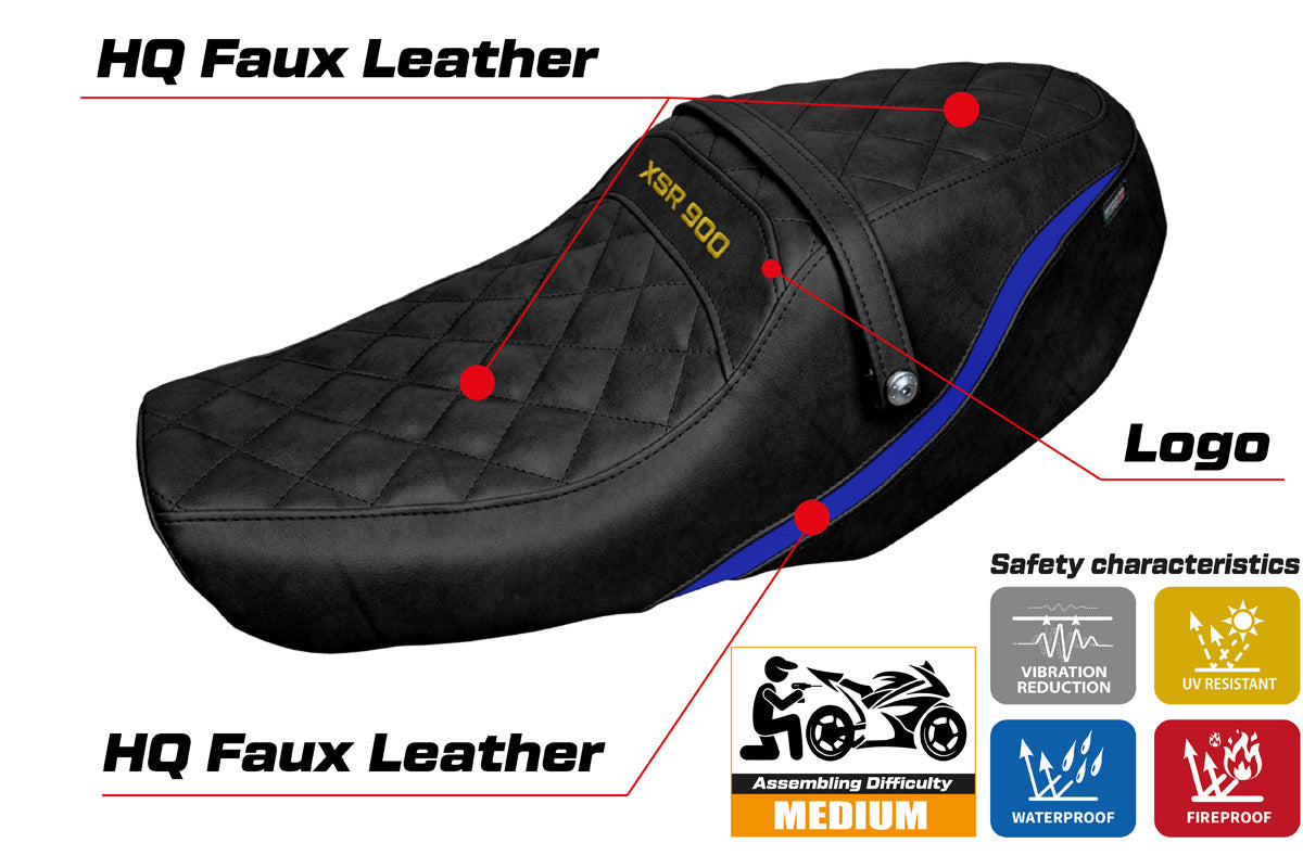 Tappezzeria Italia Yamaha XSR 900 2022-2025 Seat Cover in Blue and Black