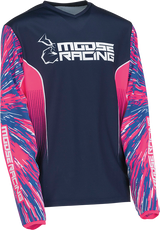 MOOSE RACING Youth Agroid Jersey - Pink/Blue - Large 2912-2259