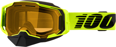 Armega Snowmobile Goggle Neon Ylw W/ Yellow Lens