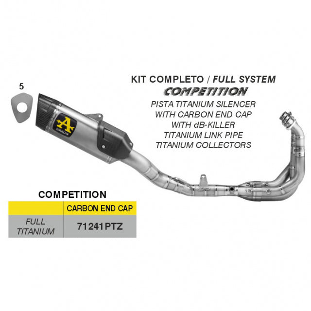 Arrow  Yamaha Yzf R9 2025 2026 2027 Competition  Full Titanium Full System 71241ptz