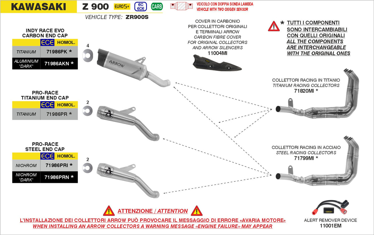 Arrow 71820MI titanium racing headers